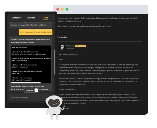 Tela do fórum de discussão